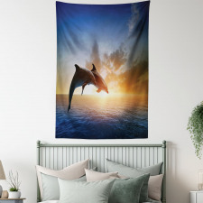 Couple of Dolphins Jump on Sea Tapestry