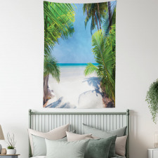 Palm Leaf Tropical Beach Tapestry
