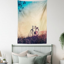 Sunset Bicycle Pastel Tapestry