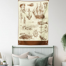 Oceanic Drawing Effect Tapestry