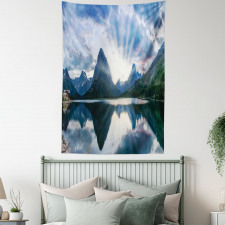 Swiftcurrent Lake Panorama Tapestry