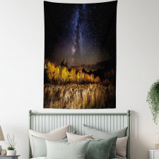 Milky Way Aspens and Tetons Tapestry