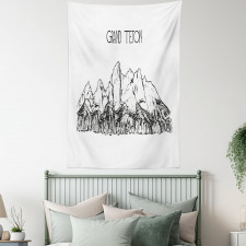 Simple Sketch Grand Teton Tapestry