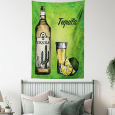 Bottle Shot Glass and Lime Tapestry