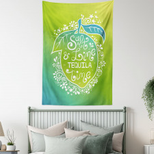 Vibrant Ombre Text on Lemon Tapestry