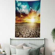 Sunset Cracked Earth Tapestry