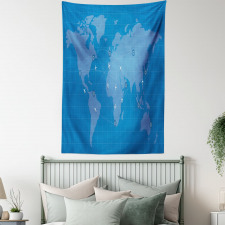 Flight Routes on World Map Tapestry