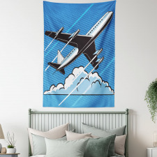 Pop Art Take Off Plane Dots Tapestry