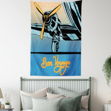 Retro Plane with Propeller Tapestry