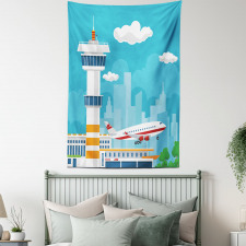 Control Tower and Plane Tapestry