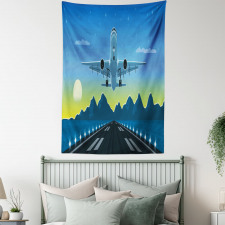 Landing Plane with Mountain Tapestry