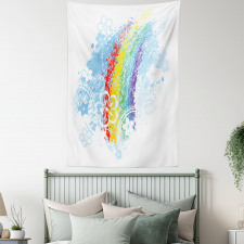 Grungy Colorful Flowers Tapestry