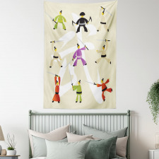 Japanese Martial Art Icons Tapestry