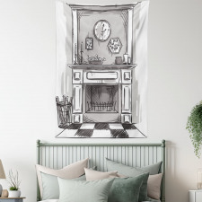 Greyscale Cozy Edge Home Tapestry