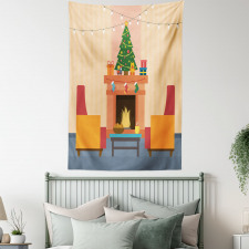 Cartoon Xmas Interior Tapestry