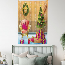 Noel Room Cartoon Tapestry