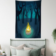 Campfire Woods Night Tapestry