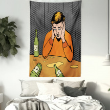 Drunk Man and Empty Bottles Tapestry