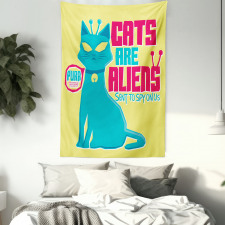 Cats are Aliens Cartoon Tapestry