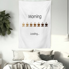 Morning Loading Coffee Cups Tapestry