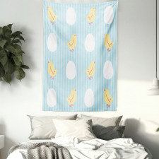 Baby Animal and Eggs Stripes Tapestry