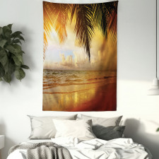 Sunset Caribbean Palms Tapestry