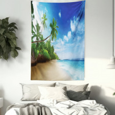 Beach Sunset and Waves Tapestry