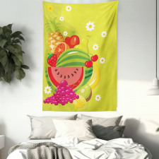 Cartoon Natural Food Daisies Tapestry