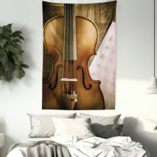 Instrument and Music Sheet Tapestry