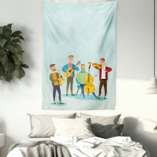 Cartoon Happy Band Concert Tapestry