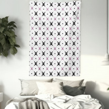 Black Girly Crossbones Tapestry