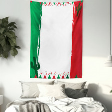 Mexican Colors Flags Cacti Tapestry