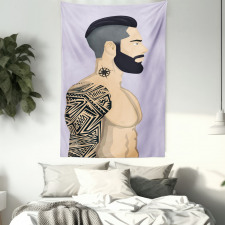 Muscular Boy with Tattoos Tapestry