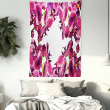Fresh Spring Orchids Art Tapestry