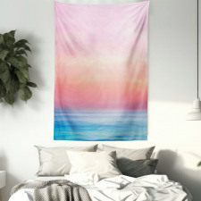 Ombre Sunset Calm Ocean View Tapestry