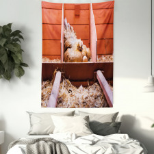 Hen in Cage with Eggs Tapestry