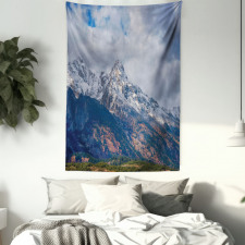 Snowy Scene Grand Teton Tapestry