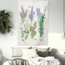 Botanical Infographic Plants Tapestry