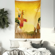 Farm Houses and Scarecrow Tapestry
