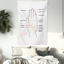 Palm Reading Chart Design Tapestry