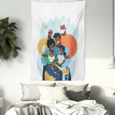 Happy Family Scene Tapestry