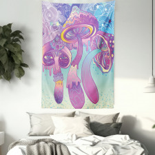 Trippy Magic Mushrooms Tapestry