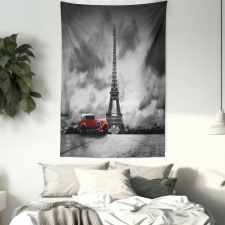 French Car Dark Clouds Tapestry