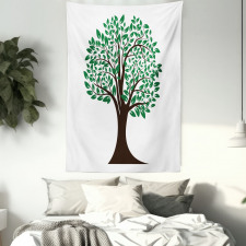 Simplistic Tree Leaves Art Tapestry