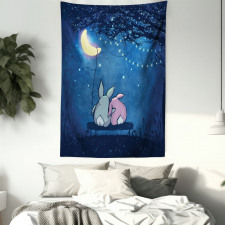 Rabbit Couple Art Tapestry