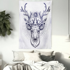 Reindeer Head Sketch Tapestry