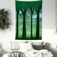 Dreamy Forest at Night Tapestry