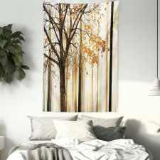 Tree in Abstract Woods Tapestry