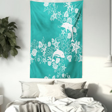 Dolphins and Flowers Tapestry