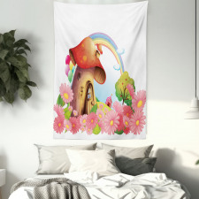 Mushroom House in Garden Tapestry